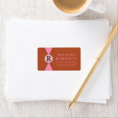 シンプルアースピンクモノグラム住所 シール (インサイチュ)