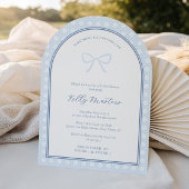 シンプルアーチソウルブルーボウウェディングシャワー 招待状