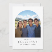 シンプルアーチフォトクリスマス恵み宗教団体 シーズンカード (正面)