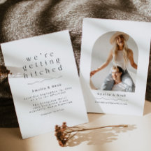 シンプルアーチフォトボホ結婚式招待状