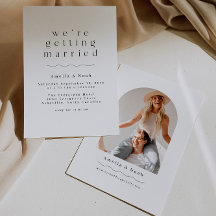 シンプルアーチフォトボホ結婚式招待状