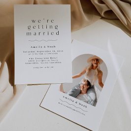 シンプルアーチフォトボホ結婚式招待状 招待状