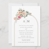 シンプルアーチフローラ庭園の結婚式 招待状 (正面)