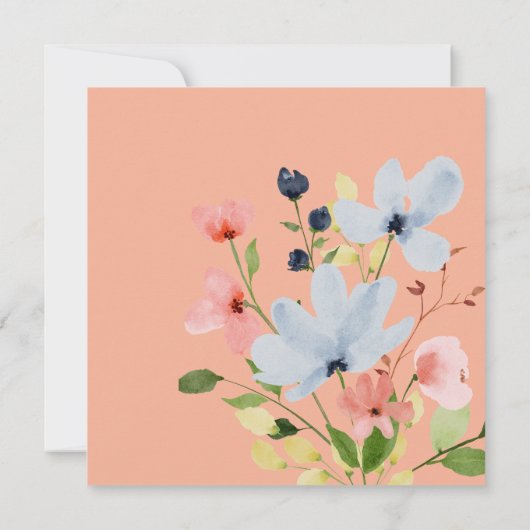 シンプルアーチブラックとピンクのフローラ結婚ズ セーブザデート (裏面)