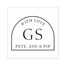 シンプルアーチモノグラムギフトゴムスタンプ ラバースタンプ