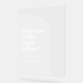 シンプルアーチリハーサルのディナー澄んウェルカム アクリルサイン (傾斜)