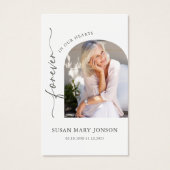 シンプルアーチ写真葬儀記念祈りの言葉カード (正面)