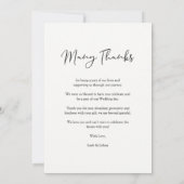 シンプルアーチ効モダン果写真MR&MRS 結婚 サンキューカード (裏面)