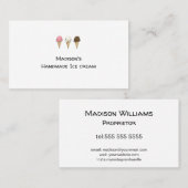 シンプルアーティザンアイスクリームメーカーのカスタマイズ 名刺 (正面/裏面)