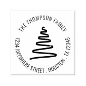 シンプルアートツリー名差出人住所クリスマス セルフインキングスタンプ (デザイン)