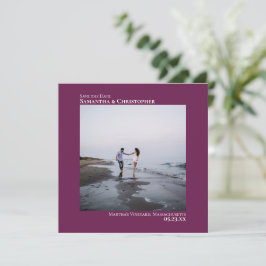 シンプルアートミニマル写真カシス結婚パープル セーブザデート