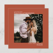 シンプルアートミニマル写真テラ結婚コッタ セーブザデート (正面/裏面)