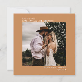 シンプルアートミニマルPhoto Golden Tan 結婚's セーブザデート
