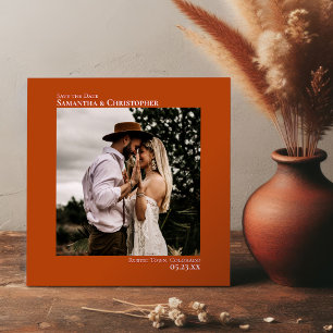 シンプルアートミニマルPhoto Rust Orange's 結婚. セーブザデート