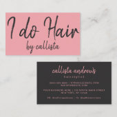 シンプルアート黒ピンクのタイポグラフィ 名刺 (正面/裏面)