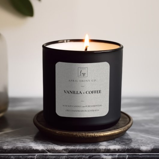 シンプルアーバンエレガントドのダスキグレーのリネンのロゴ スクエアシール