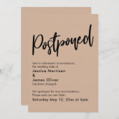 シンプルアーモンド結婚延期 招待状 (正面/裏面)