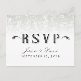 シンプルアールデコスタイルRSVP – 食事選択 インビテーションポストカード