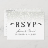 シンプルアールデコスタイルRSVP – 食事選択 インビテーションポストカード (正面/裏面)