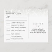 シンプルアールデコスタイルRSVP – 食事選択 インビテーションポストカード (裏面)