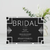 シンプルアールデコフレームブラック&ホワイトブライダルシャワー 招待状 (スタンド正面)