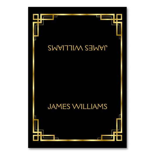 シンプルアールデコブラック及び金ゴールド座席表 テーブルナンバー (正面)