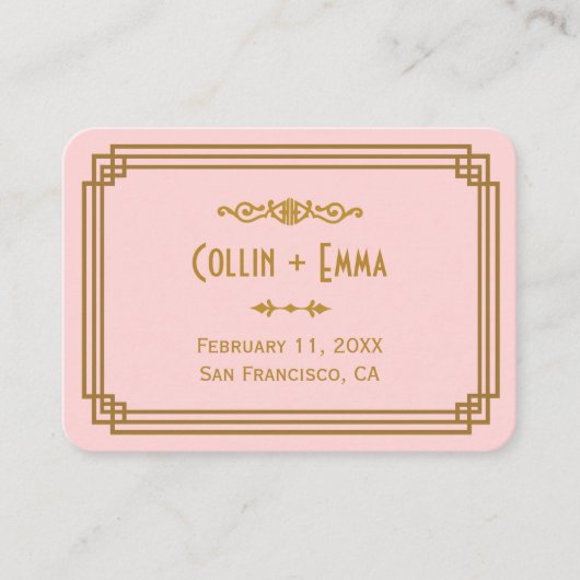 シンプルアールデコ結婚座席表 プレイスカード (正面)