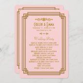 シンプルアールデコ結婚式 プログラム (正面/裏面)