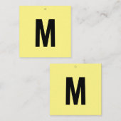 シンプルイエローアパレルサイズスイング表示ラベル スクエア名刺 (正面/裏面)