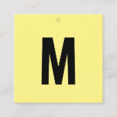 シンプルイエローアパレルサイズスイング表示ラベル スクエア名刺 (正面)