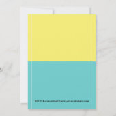 シンプルイエローアンドブルーリタイアメントパーティーレストラン 招待状 (裏面)