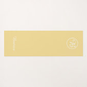 シンプルイエローカラーブロックモノグラム及び名称 ヨガマット (裏面(横))