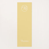 シンプルイエローカラーブロックモノグラム及び名称 ヨガマット (裏面)