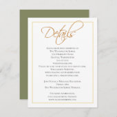 シンプルイエローグリーンタイポグラフィ結婚ズ詳細 エンクロージャーカード (正面/裏面)
