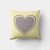 シンプルイエローグレイハートバレンタインデー クッション (裏面)