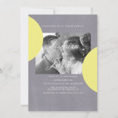 シンプルイエローグレーストーンコンクリート結婚写真 招待状 (正面)