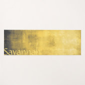 シンプルイエローグレー抽象芸術お名前 ヨガマット (正面(横))