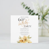 シンプルイエローサプライズイエローフローラ60誕生日 招待状 (スタンド正面)