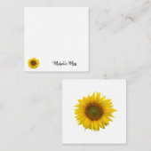 シンプルイエローサンフラワーカスタムタイポグラフィ ノートカード (正面/裏面)