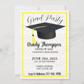 シンプルイエローツーフォト卒業パーティー 招待状 (正面)