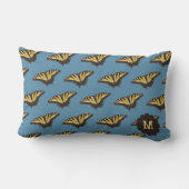シンプルイエローバタフライとイニシャル自然 ランバークッション (裏面)