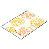 シンプルイエローピーチフラワーズ ノートブック (左側)