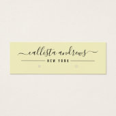 シンプルイエローブラックスクリプトイヤリングディスプレイカード (正面)