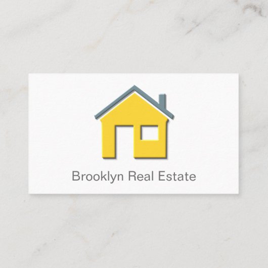 シンプルイエローホームアイコ実在ンエステートC 名刺 (裏面)