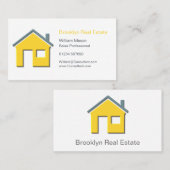 シンプルイエローホームアイコ実在ンエステートC 名刺 (正面/裏面)