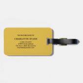 シンプルイエローモノグラム荷物タグ ラゲッジタグ (裏面横)