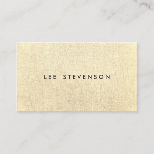 シンプルイエローリネンミニマスタイリッシュリスト 名刺 (正面)