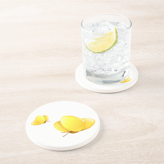 シンプルイエロー蝶 コースター (側面)