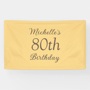 シンプルイエロー80歳の誕生日 横断幕