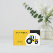 シンプルイエロー&ブラックトラクター建築 名刺 (スタンド正面)